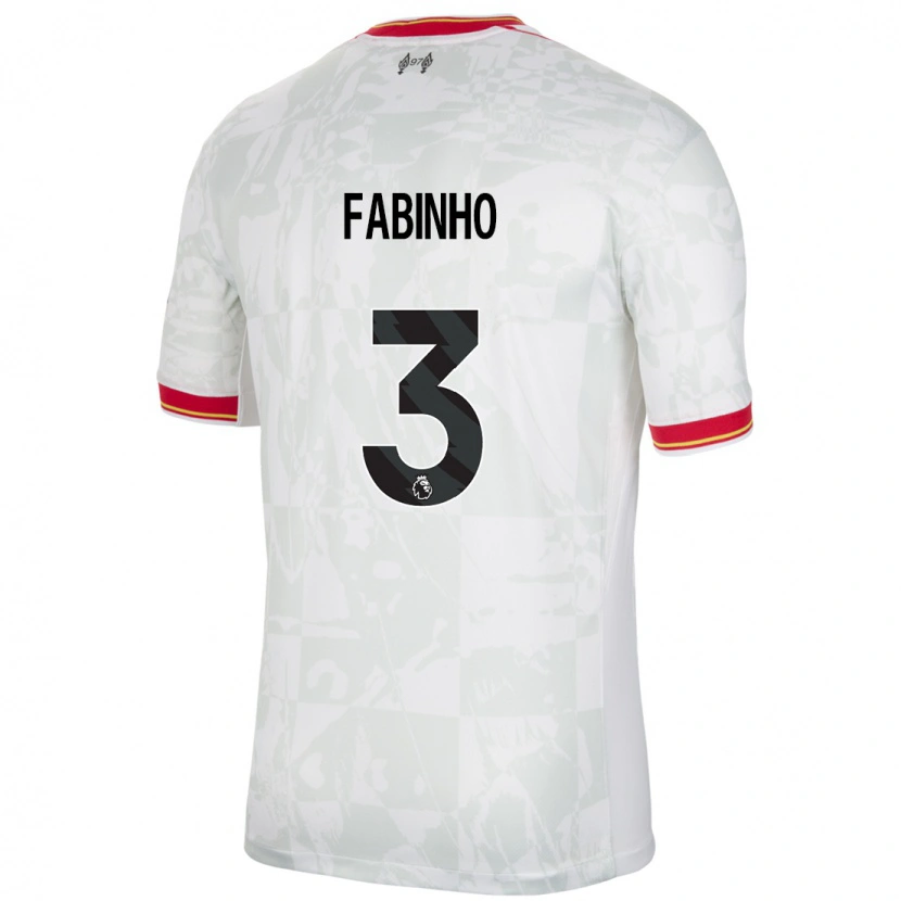 Danxenキッズファビーニョ#3ホワイト レッド ブラックサードユニフォームシャツ2024/25ジャージーユニフォーム