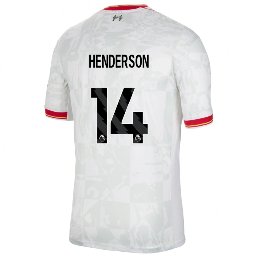 Danxenキッズヘンダーソン#14ホワイト レッド ブラックサードユニフォームシャツ2024/25ジャージーユニフォーム