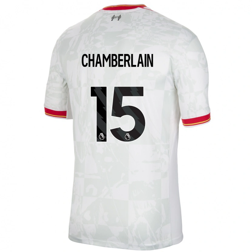 Danxenキッズアレックス・オックスレイド＝チェンバレン#15ホワイト レッド ブラックサードユニフォームシャツ2024/25ジャージーユニフォーム
