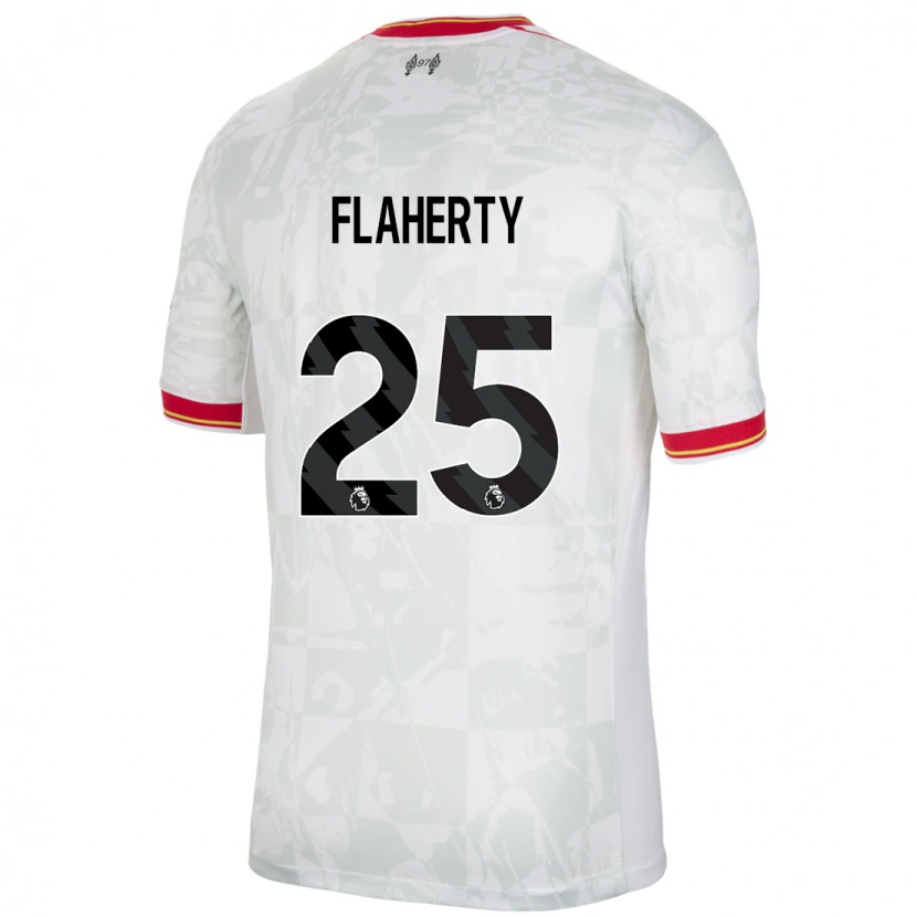 Danxenキッズギリー・フラハティ#25ホワイト レッド ブラックサードユニフォームシャツ2024/25ジャージーユニフォーム