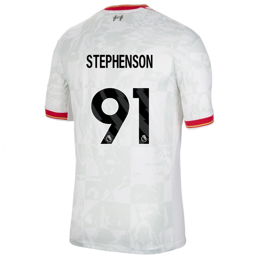 Danxenキッズルカ・ステファンソン#91ホワイト レッド ブラックサードユニフォームシャツ2024/25ジャージーユニフォーム