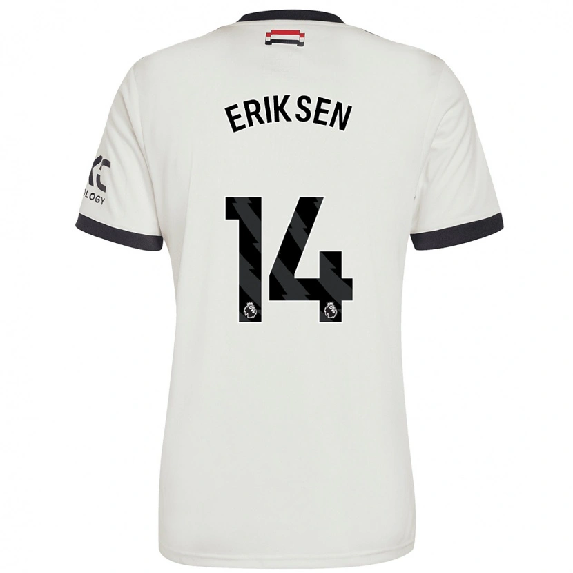 Danxenキッズクリスティアン・エリクセン#14オフホワイトサードユニフォームシャツ2024/25ジャージーユニフォーム