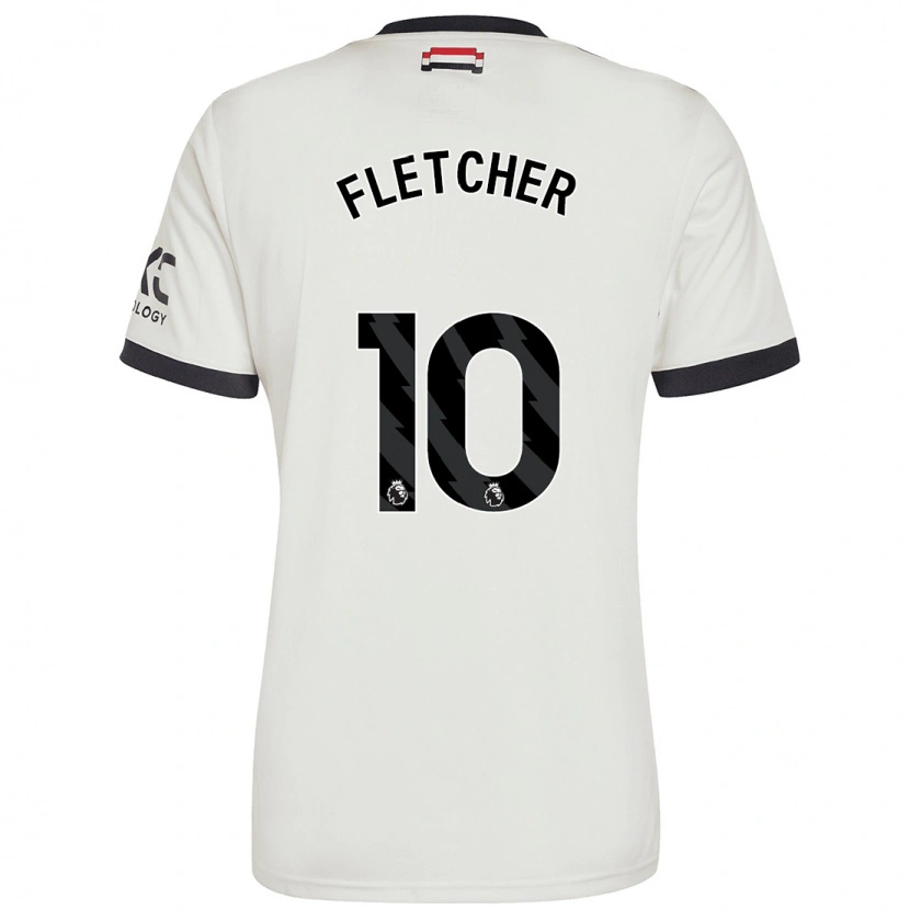 Danxenキッズジャック・フレッチャー#10オフホワイトサードユニフォームシャツ2024/25ジャージーユニフォーム
