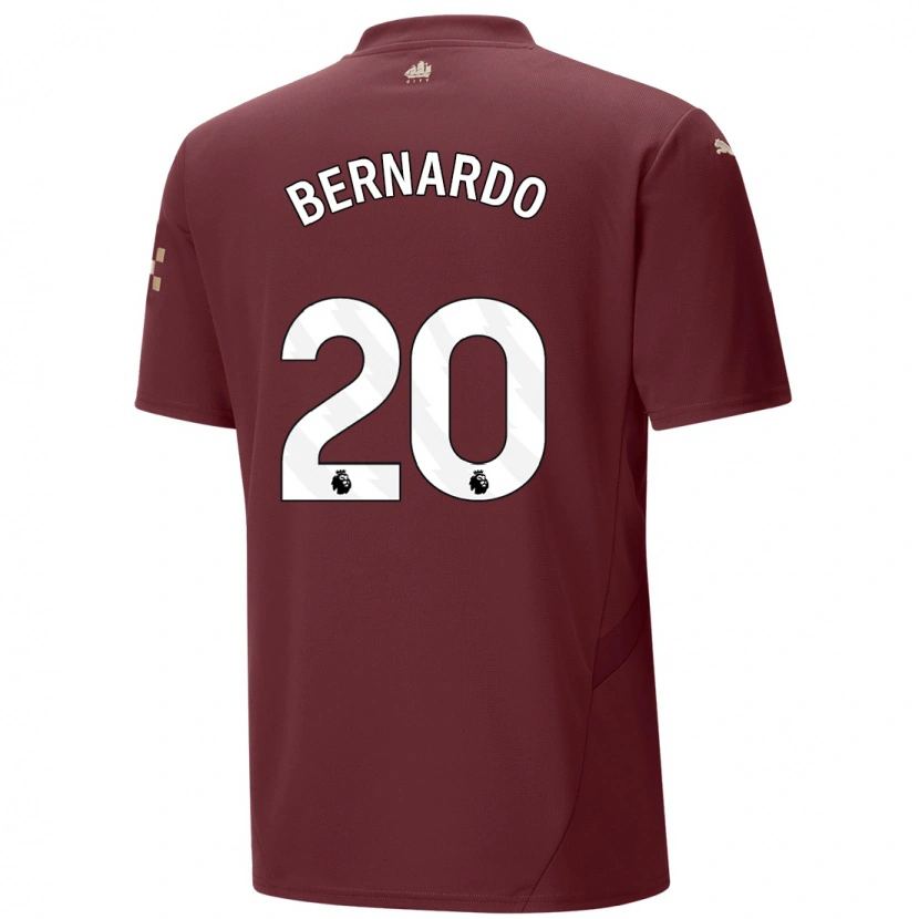Danxenキッズベルナルド・シウバ#20マルーンサードユニフォームシャツ2024/25ジャージーユニフォーム