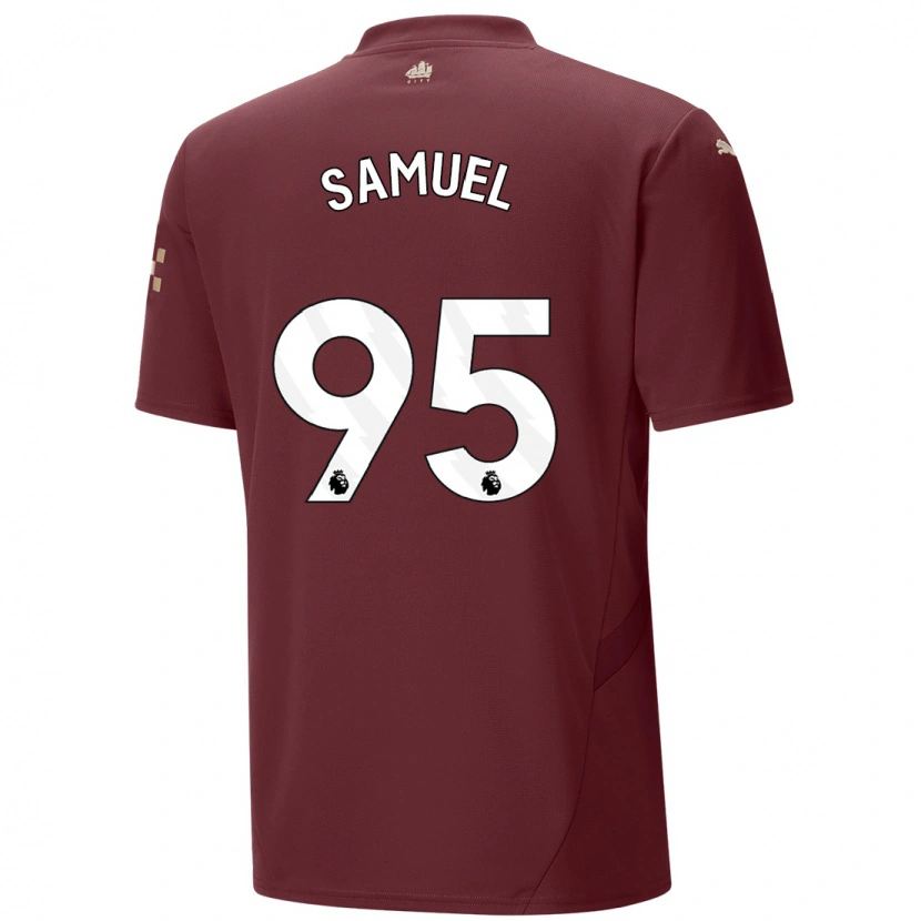 Danxenキッズラカイル・サミュエル#95マルーンサードユニフォームシャツ2024/25ジャージーユニフォーム