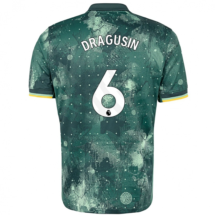 Danxenキッズラドゥ・ドラグーシン#6ミントグリーンサードユニフォームシャツ2024/25ジャージーユニフォーム