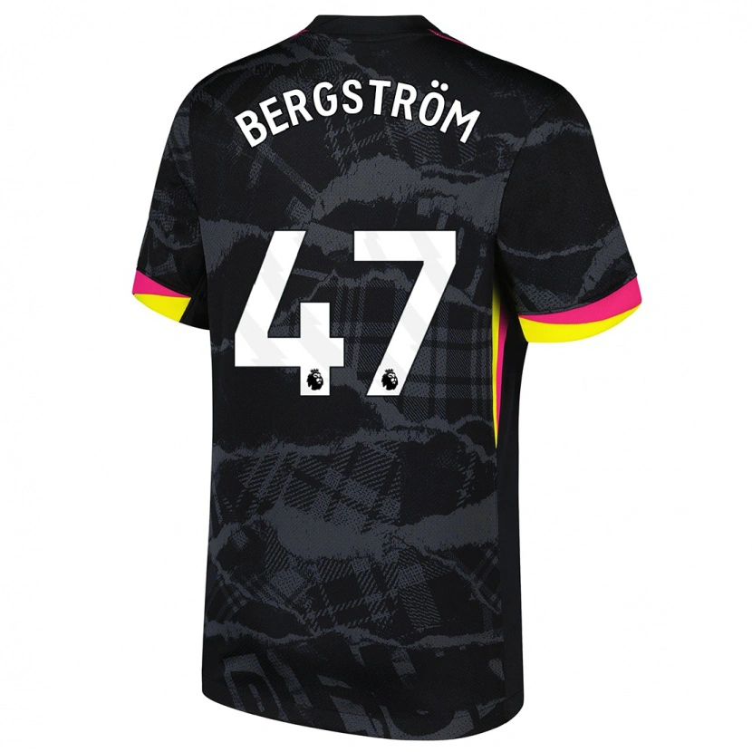 Danxenキッズルーカス・バーグストローム#47ブラック ピンクサードユニフォームシャツ2024/25ジャージーユニフォーム
