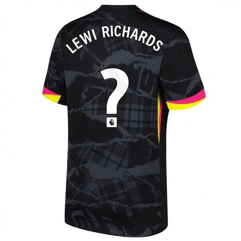 DanxenキッズLewi Richards#0ブラック ピンクサードユニフォームシャツ2024/25ジャージーユニフォーム