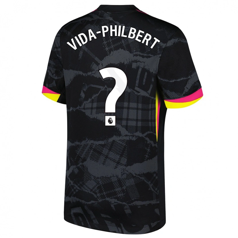 DanxenキッズJoel Vida-Philbert#0ブラック ピンクサードユニフォームシャツ2024/25ジャージーユニフォーム