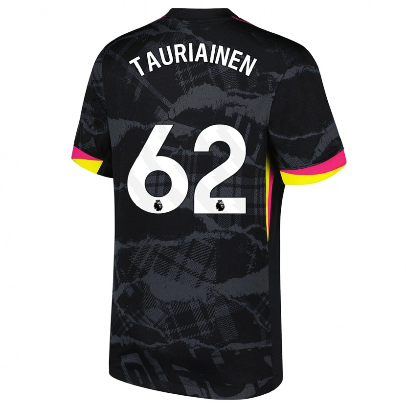 Danxenキッズジミ・タウリアイネン#62ブラック ピンクサードユニフォームシャツ2024/25ジャージーユニフォーム