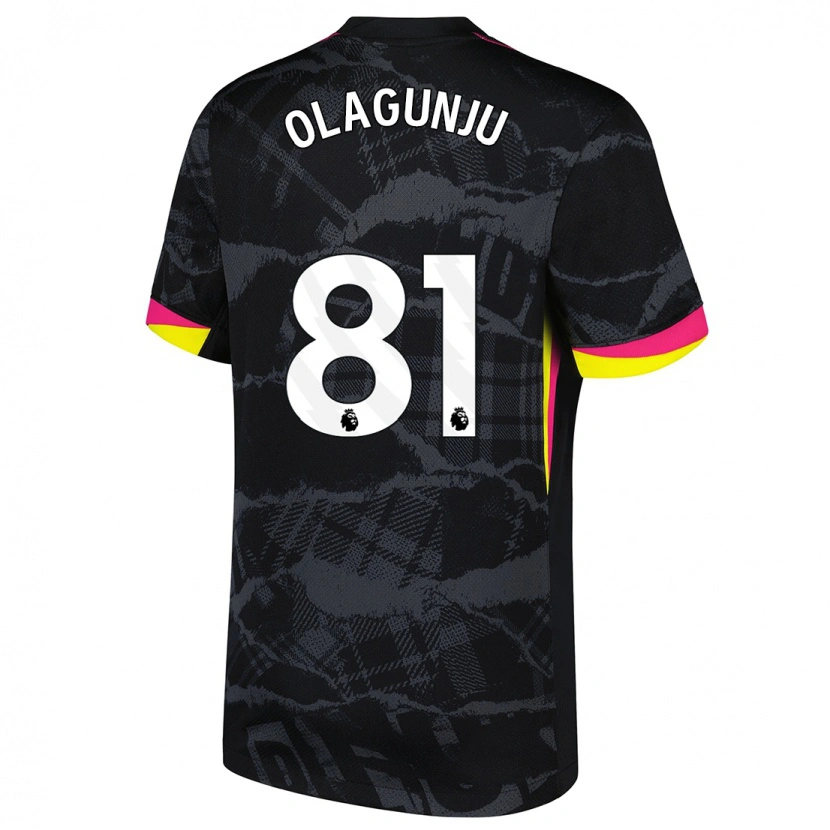 Danxenキッズサヒード・オラグンジュ#81ブラック ピンクサードユニフォームシャツ2024/25ジャージーユニフォーム