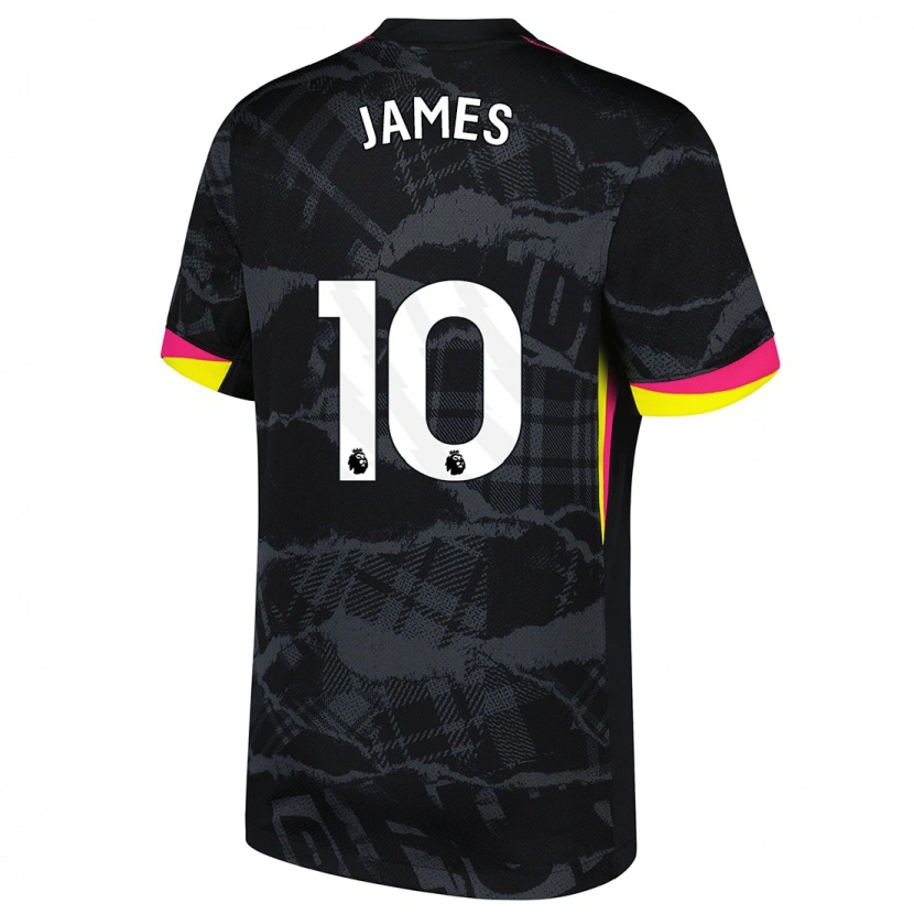 Danxenキッズローレン・ジェームズ#10ブラック ピンクサードユニフォームシャツ2024/25ジャージーユニフォーム