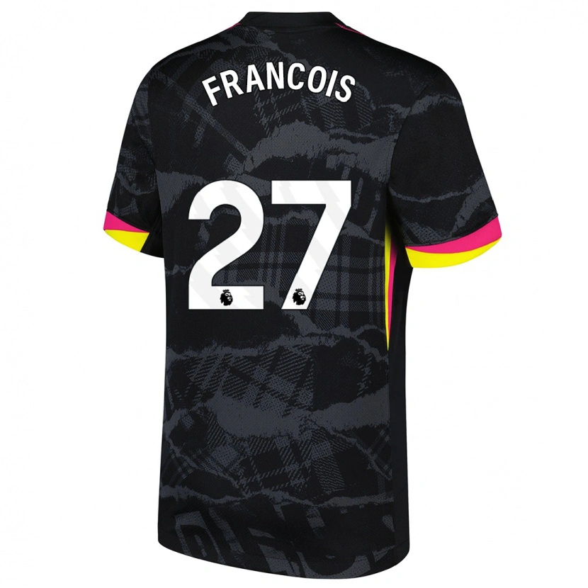 Danxenキッズオリアンヌ・ジャン・フランソワ#27ブラック ピンクサードユニフォームシャツ2024/25ジャージーユニフォーム