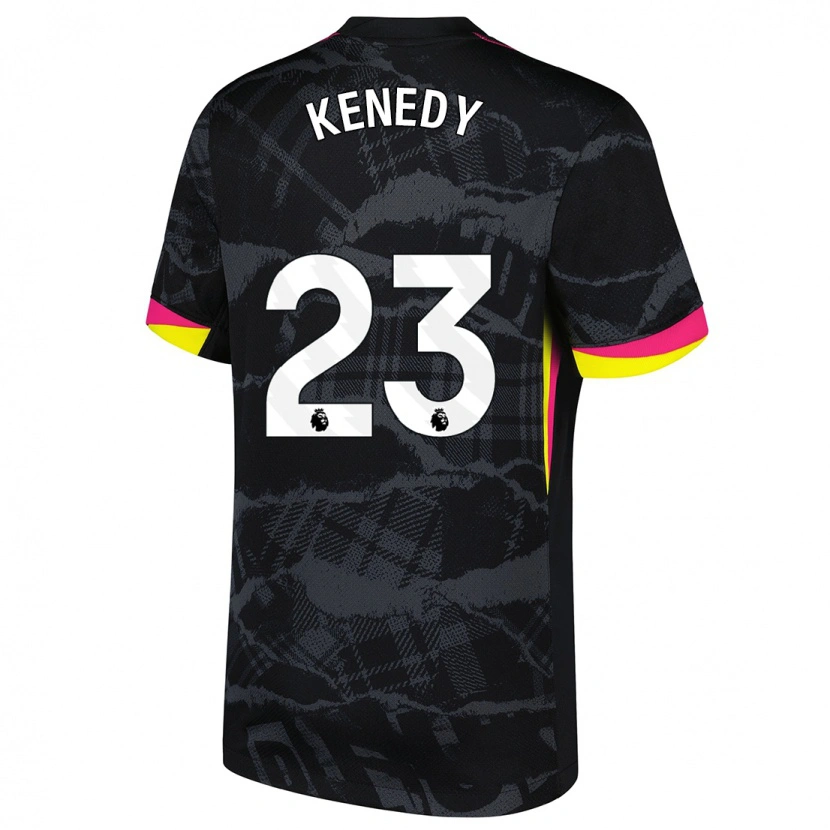 Danxenキッズロバートケネディ#23ブラック ピンクサードユニフォームシャツ2024/25ジャージーユニフォーム