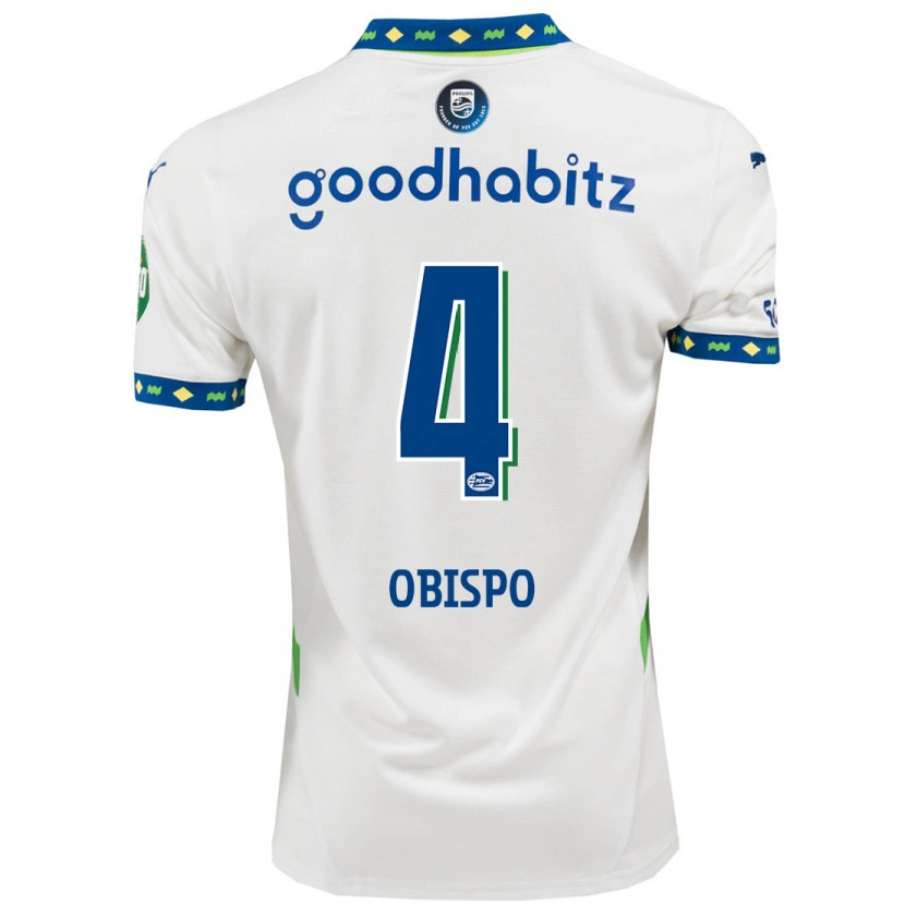 Danxenキッズアルマンド・オビスポ#4ホワイト ダークブルーサードユニフォームシャツ2024/25ジャージーユニフォーム