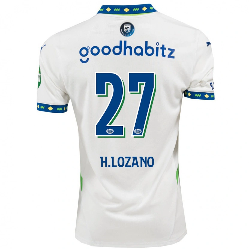 Danxenキッズイルビング・ロサノ#27ホワイト ダークブルーサードユニフォームシャツ2024/25ジャージーユニフォーム