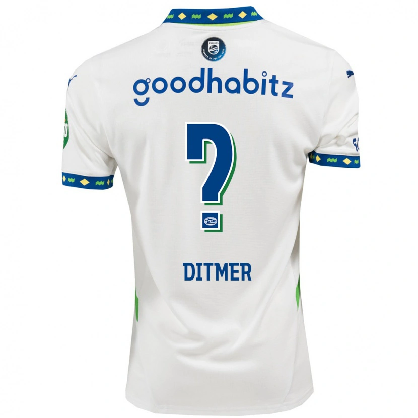 Danxenキッズセバス・ディトマー#0ホワイト ダークブルーサードユニフォームシャツ2024/25ジャージーユニフォーム