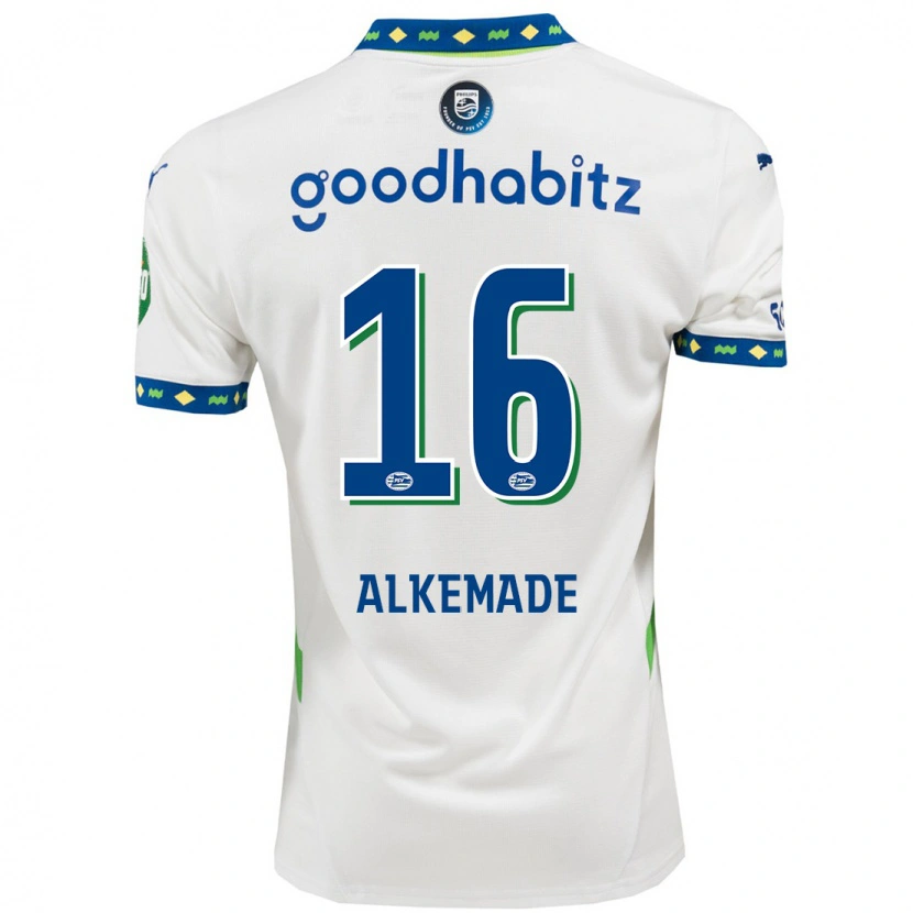 Danxenキッズリサン・アルケマド#16ホワイト ダークブルーサードユニフォームシャツ2024/25ジャージーユニフォーム