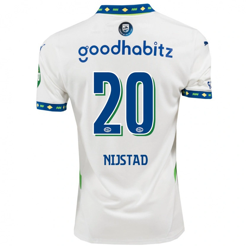 DanxenキッズNina Nijstad#20ホワイト ダークブルーサードユニフォームシャツ2024/25ジャージーユニフォーム