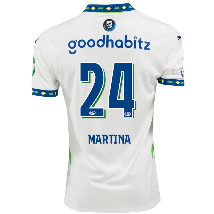 DanxenキッズShijona Martina#24ホワイト ダークブルーサードユニフォームシャツ2024/25ジャージーユニフォーム