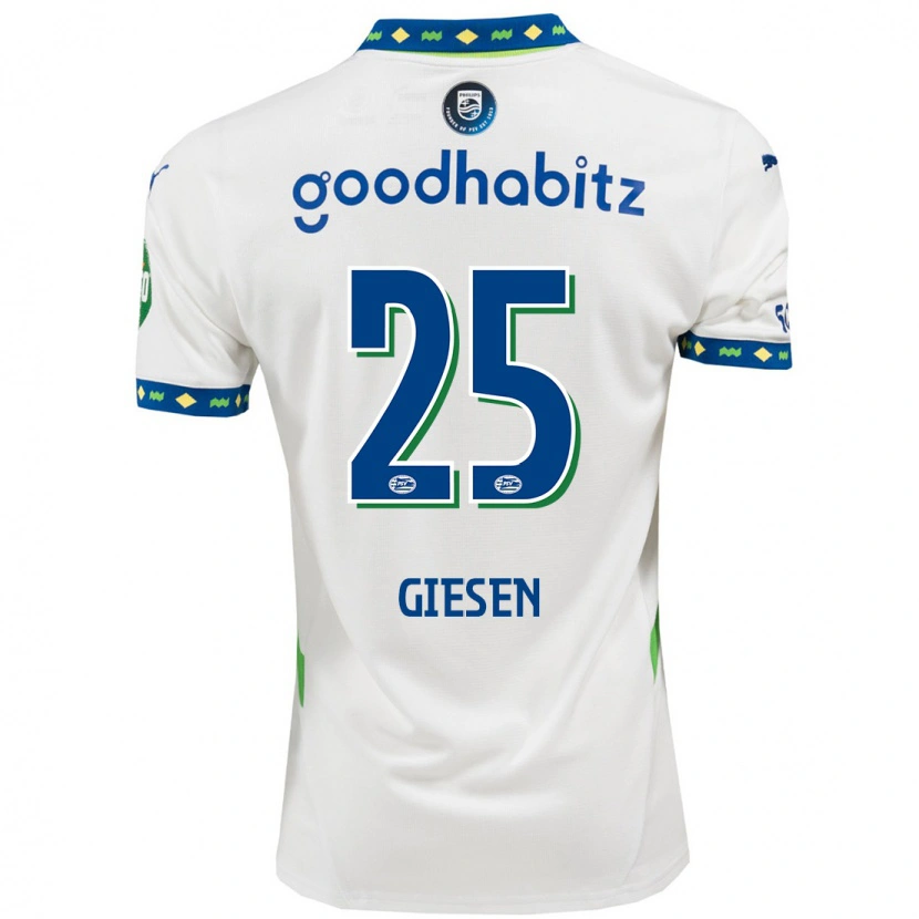 DanxenキッズSuzanne Giesen#25ホワイト ダークブルーサードユニフォームシャツ2024/25ジャージーユニフォーム