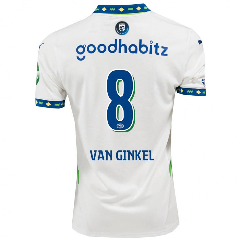 Danxenキッズマルコ・ファン・ヒンケル#8ホワイト ダークブルーサードユニフォームシャツ2024/25ジャージーユニフォーム