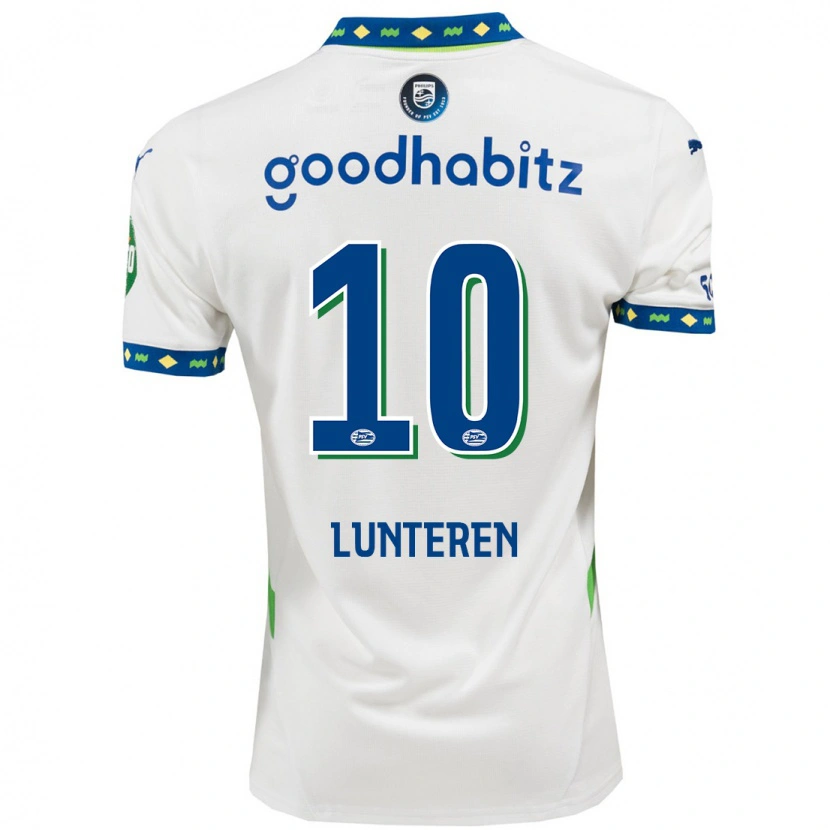 Danxenキッズデジレー・ヴァン・ルンテレン#10ホワイト ダークブルーサードユニフォームシャツ2024/25ジャージーユニフォーム