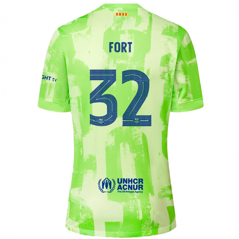 Danxenキッズエクトル・フォート#32ライムサードユニフォームシャツ2024/25ジャージーユニフォーム