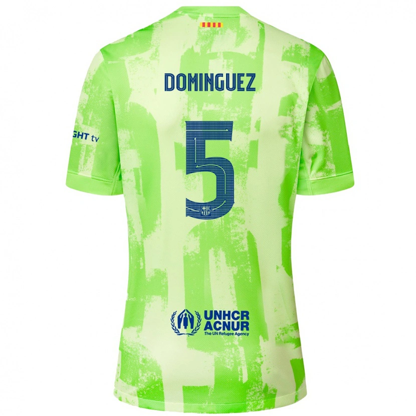 Danxenキッズセルジ・ドミンゲス#5ライムサードユニフォームシャツ2024/25ジャージーユニフォーム