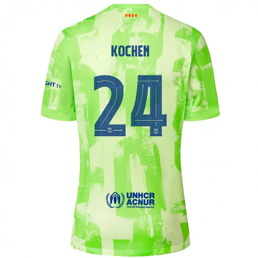 Danxenキッズディエゴ・コッヘン#24ライムサードユニフォームシャツ2024/25ジャージーユニフォーム