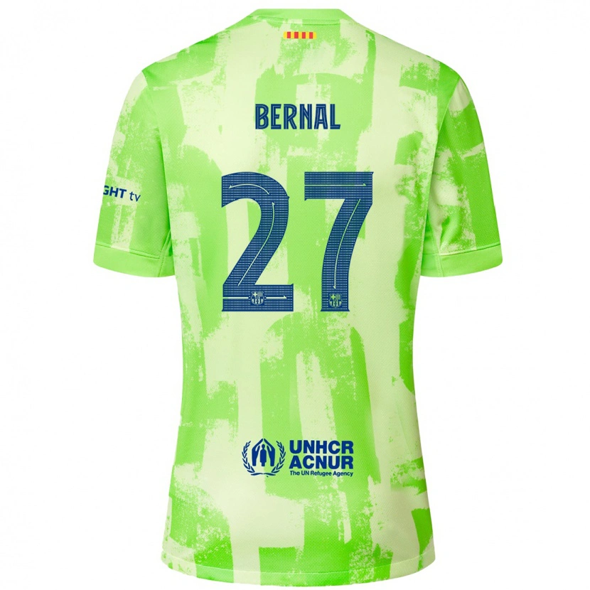 Danxenキッズマルク・ベルナル#27ライムサードユニフォームシャツ2024/25ジャージーユニフォーム