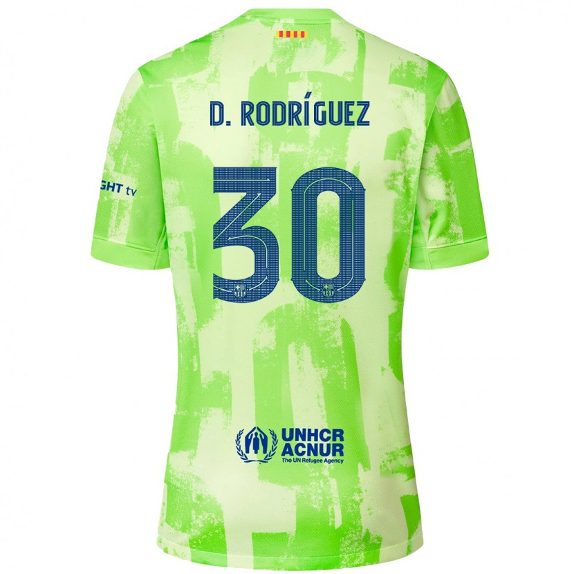 Danxenキッズダニ・ロドリゲス#30ライムサードユニフォームシャツ2024/25ジャージーユニフォーム