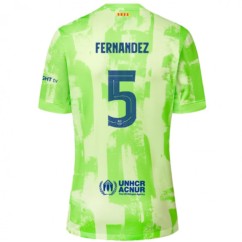 Danxenキッズジャナ・フェルナンデス#5ライムサードユニフォームシャツ2024/25ジャージーユニフォーム
