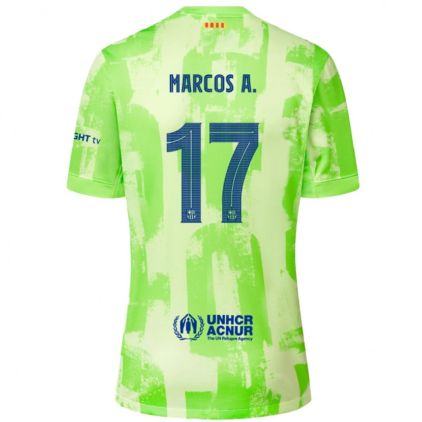 Danxenキッズマルコス・アロンソ・メンドーサ#17ライムサードユニフォームシャツ2024/25ジャージーユニフォーム