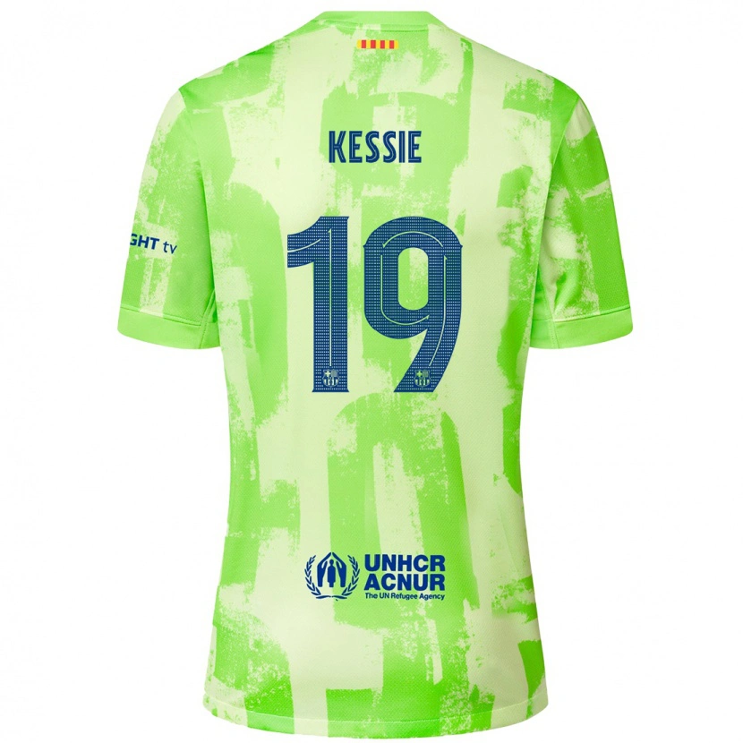 Danxenキッズフランク・ケシエ#19ライムサードユニフォームシャツ2024/25ジャージーユニフォーム