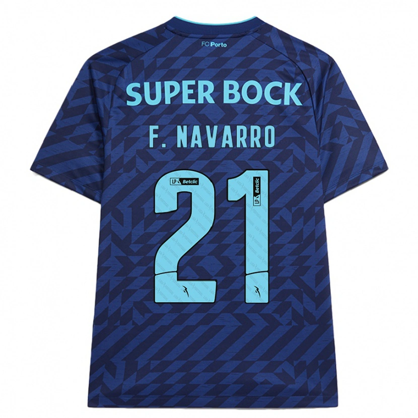 Danxenキッズフラン・ナバーロ#21ネイビーブルーサードユニフォームシャツ2024/25ジャージーユニフォーム