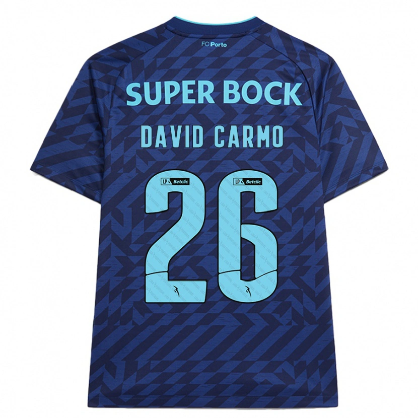 Danxenキッズダヴィド・カルモ#26ネイビーブルーサードユニフォームシャツ2024/25ジャージーユニフォーム