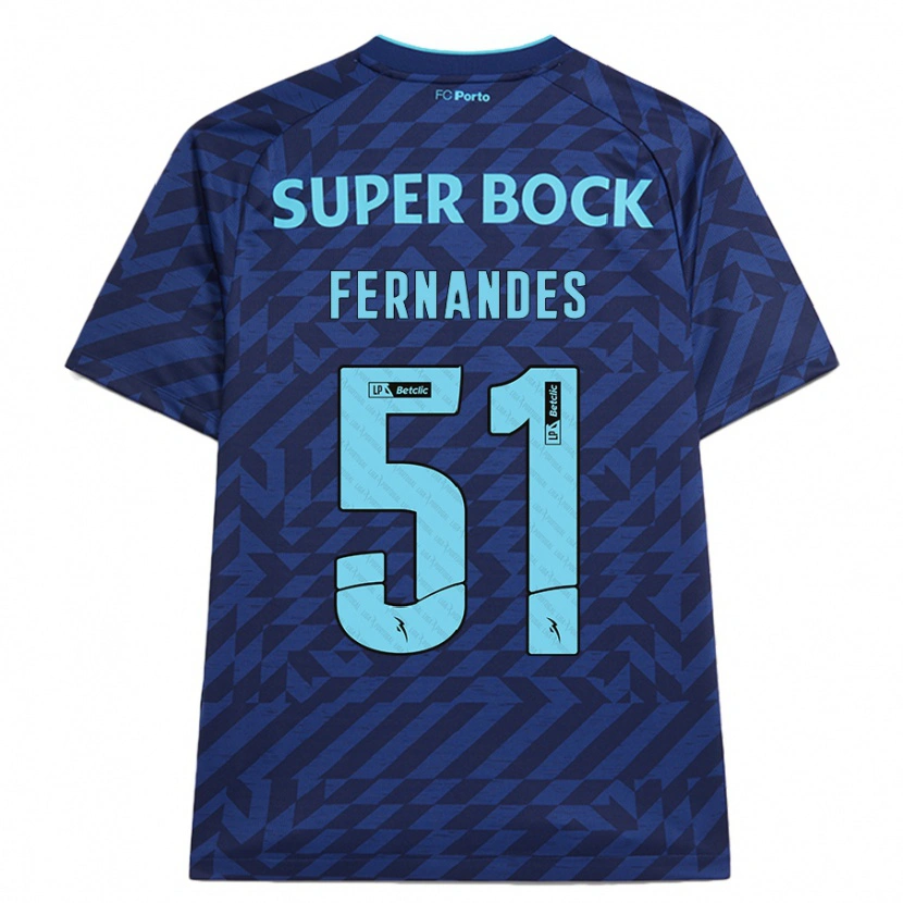 Danxenキッズディオゴ・ディーアス・フェルナンデス#51ネイビーブルーサードユニフォームシャツ2024/25ジャージーユニフォーム