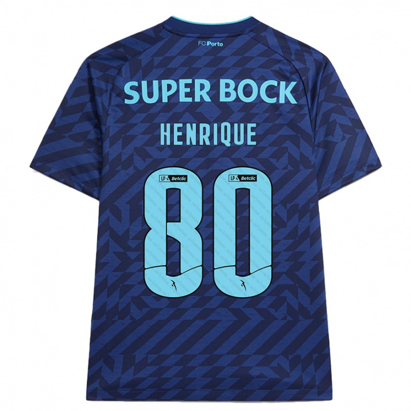 Danxenキッズカイオ・エンリケ・ディオゴ・ドミンゴス#80ネイビーブルーサードユニフォームシャツ2024/25ジャージーユニフォーム