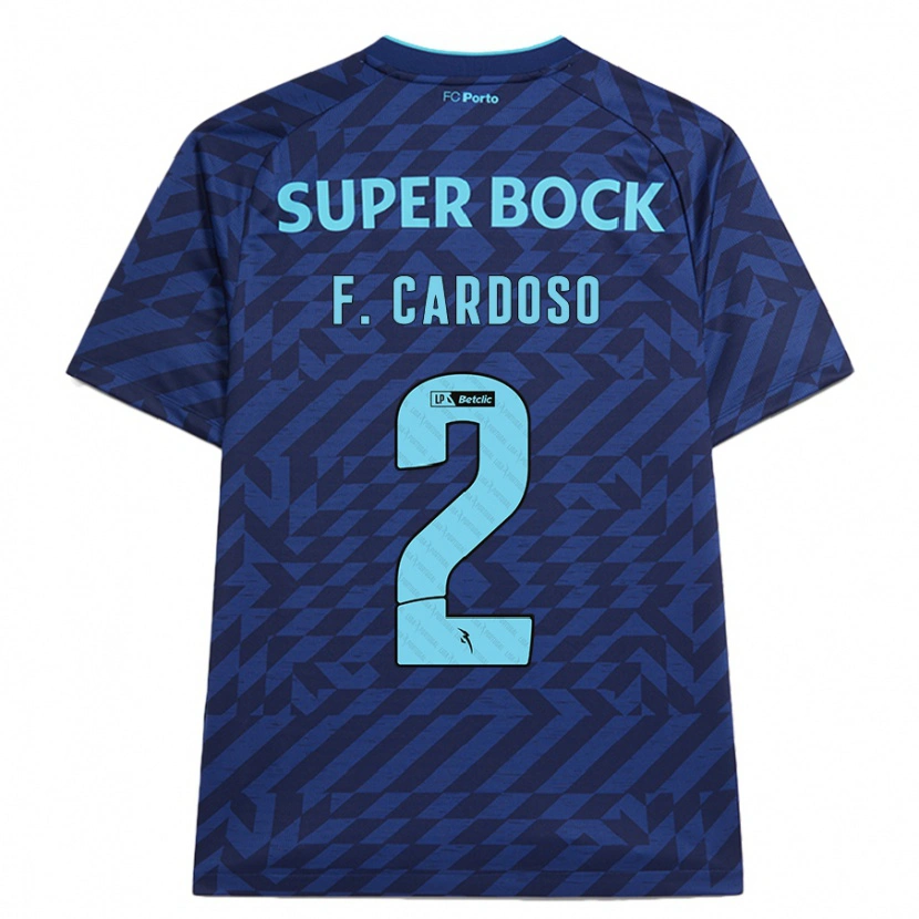 Danxenキッズファビオ・カルドーゾ#2ネイビーブルーサードユニフォームシャツ2024/25ジャージーユニフォーム