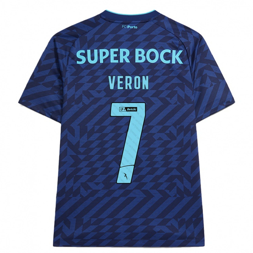 Danxenキッズガブリエウ・ヴェロン#7ネイビーブルーサードユニフォームシャツ2024/25ジャージーユニフォーム