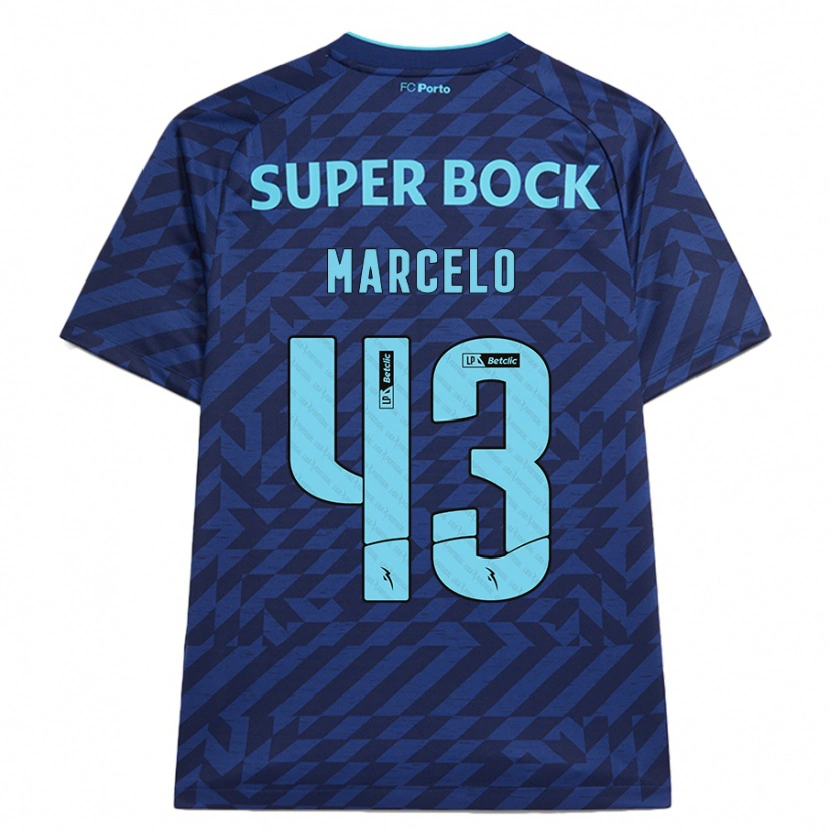 Danxenキッズジョアン・マルセロ#43ネイビーブルーサードユニフォームシャツ2024/25ジャージーユニフォーム