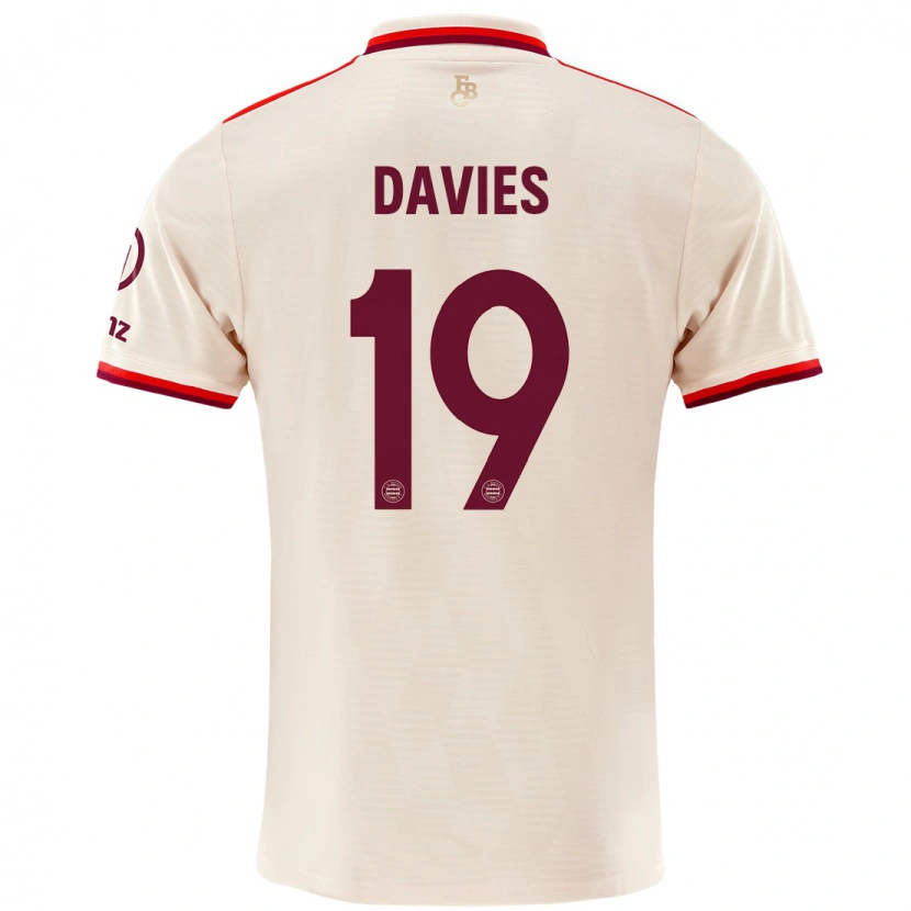 Danxenキッズアルフォンソ・デイヴィス#19リネンサードユニフォームシャツ2024/25ジャージーユニフォーム