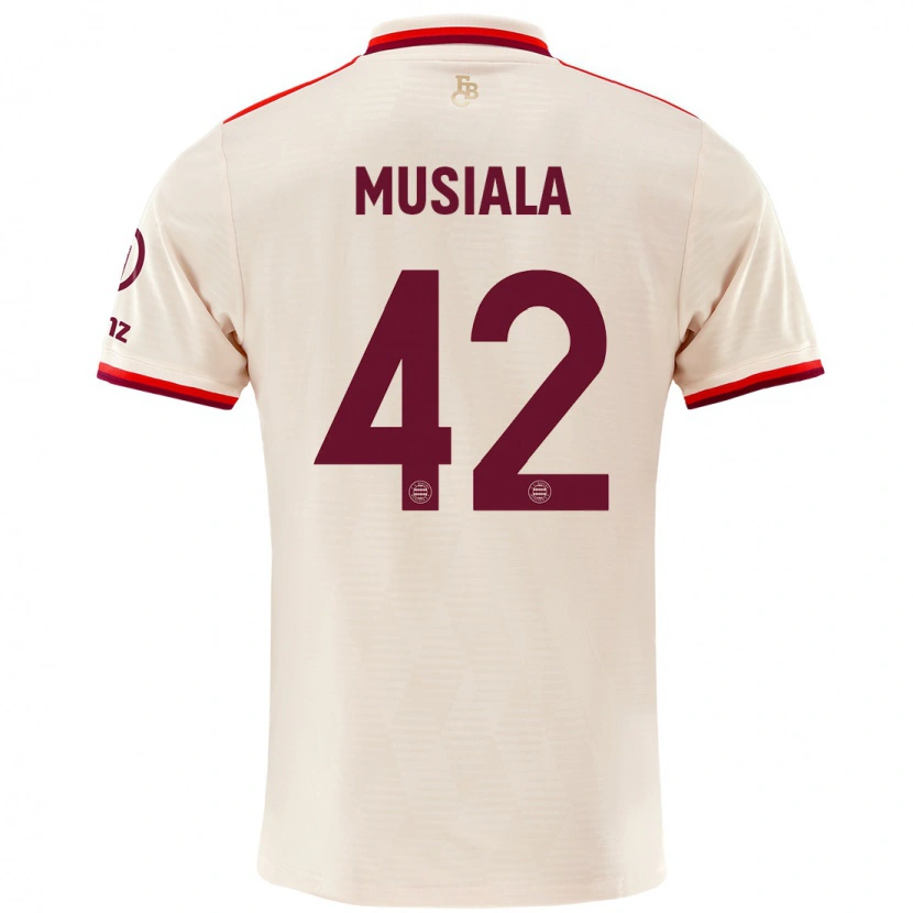 Danxenキッズジャマル・ムシアラ#42リネンサードユニフォームシャツ2024/25ジャージーユニフォーム