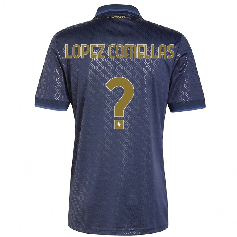 DanxenキッズIvan Lopez Comellas#0ネイビーブルーサードユニフォームシャツ2024/25ジャージーユニフォーム