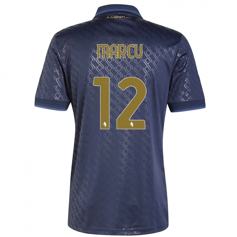 DanxenキッズAlessio Marcu#12ネイビーブルーサードユニフォームシャツ2024/25ジャージーユニフォーム