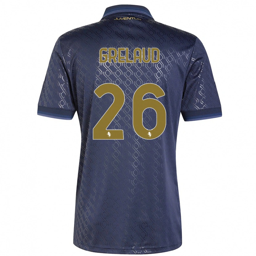 DanxenキッズJosue Grelaud#26ネイビーブルーサードユニフォームシャツ2024/25ジャージーユニフォーム