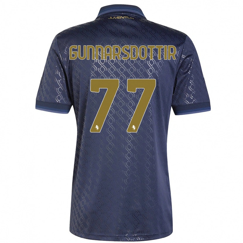 Danxenキッズサラ・ビョーク・グンナルスドッティル#77ネイビーブルーサードユニフォームシャツ2024/25ジャージーユニフォーム