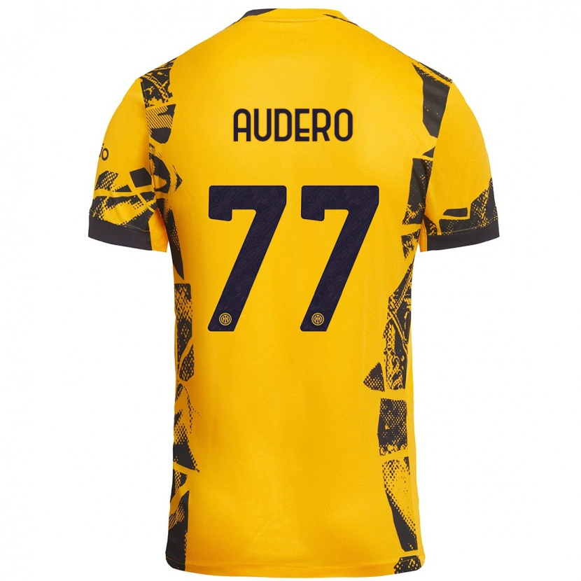 Danxenキッズエミル・アウデロ#77ゴールド ブラックサードユニフォームシャツ2024/25ジャージーユニフォーム
