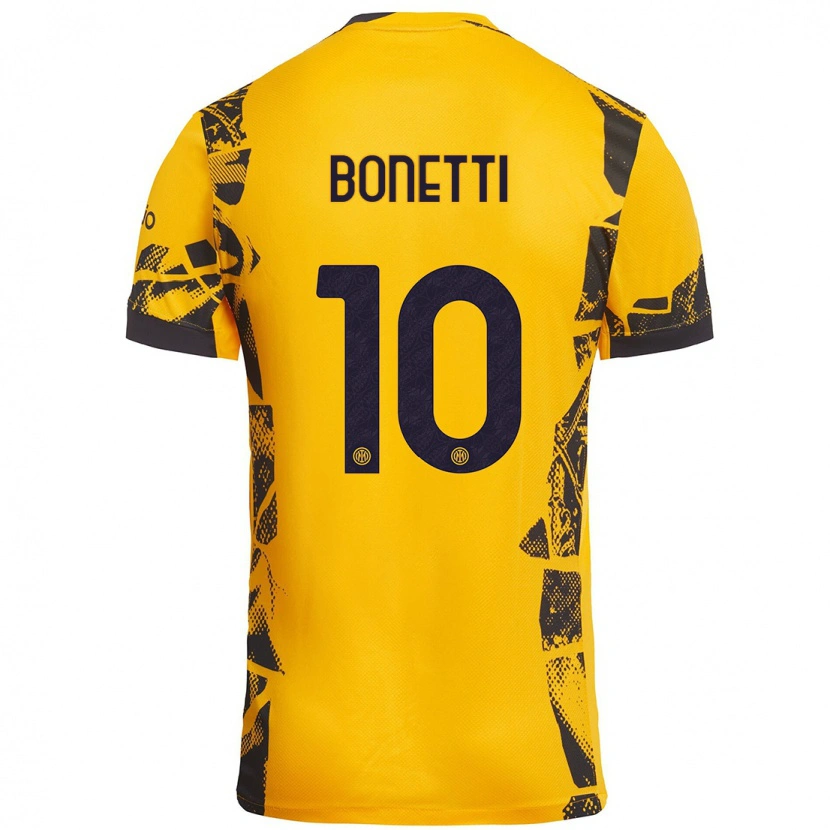 Danxenキッズタチアナ・ボネッティ#10ゴールド ブラックサードユニフォームシャツ2024/25ジャージーユニフォーム